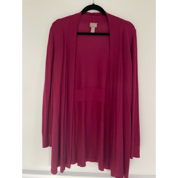 Chico's 1 Open Front Classic Long Sweater Cardigan US Medium/8 A62 - Picture 5 of 11